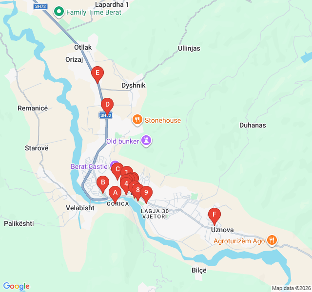 Route map for Hidden Courtyards: The Secret Gardens of Mangalem