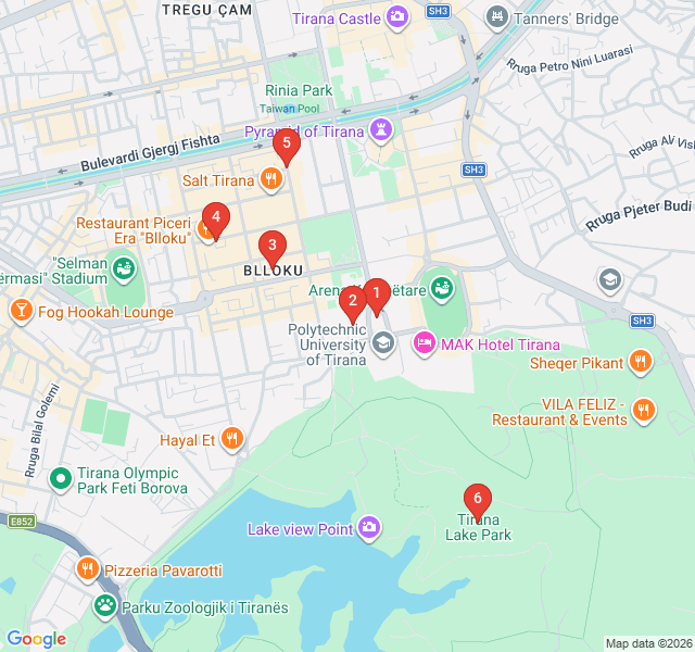 Route map for Blloku: From Forbidden Zone to Bohemian Chic