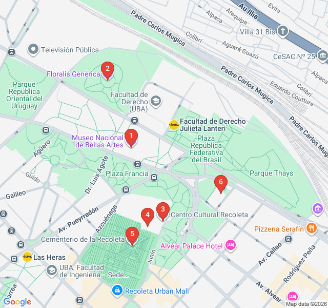 Route map for Aristocratic Afterlife: Recoleta's Secrets
