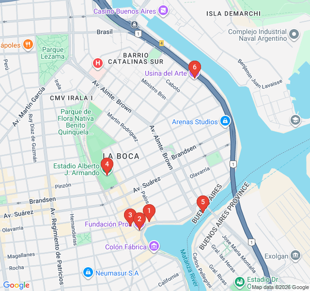 Route map for The Colorful Soul of La Boca