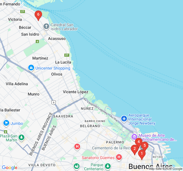 Route map for Literary Legends of Buenos Aires