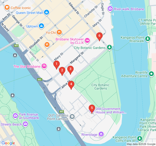Route map for Parliament to Power: The George Street Mansions