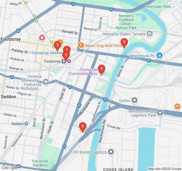 Route map for Multicultural Flavors of Footscray