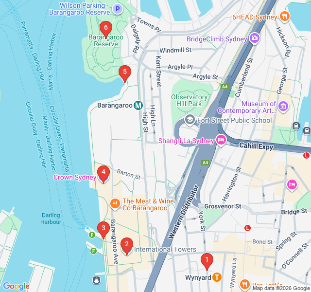 Route map for Barangaroo: Modernity on the Waterfront