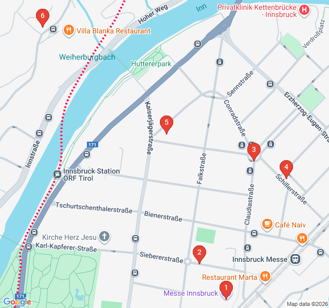 Route map for Belle Époque Splendor: The Villas of Saggen