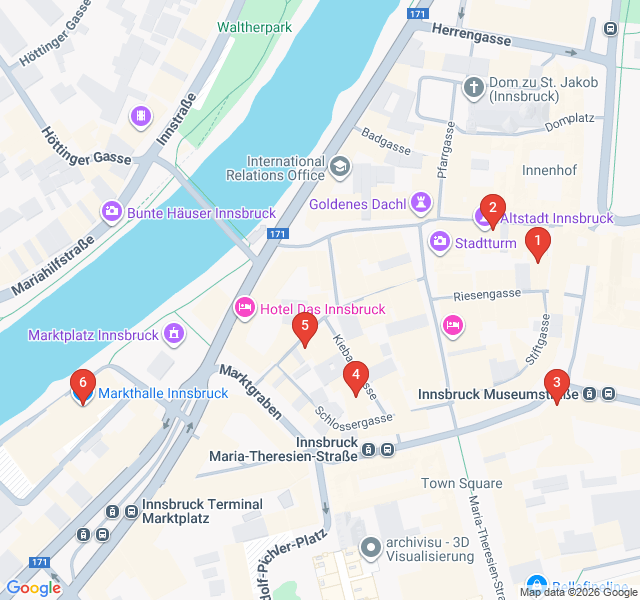 Route map for Tyrolean Flavors: A Culinary Market Walk