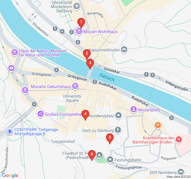 Route map for Modern Art in a Baroque City