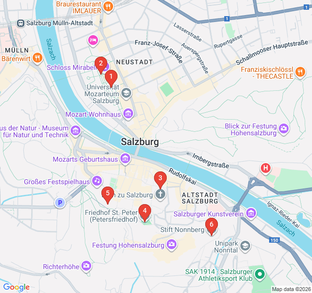 Route map for The Sound of Music Film Trail