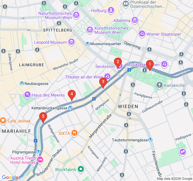 Route map for The Golden Age: Otto Wagner and Art Nouveau Architecture