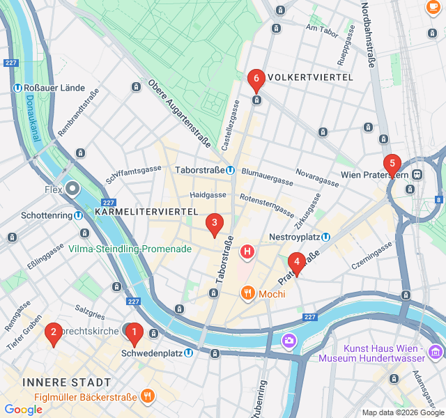 Route map for Echoes of the Past: Jewish Heritage in Leopoldstadt