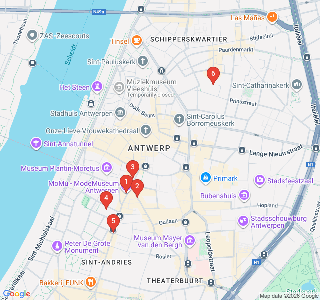 Route map for Cutting Edge Style: Antwerp’s Fashion Heritage
