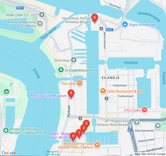 Route map for From Docks to Design: The Eilandje Revival