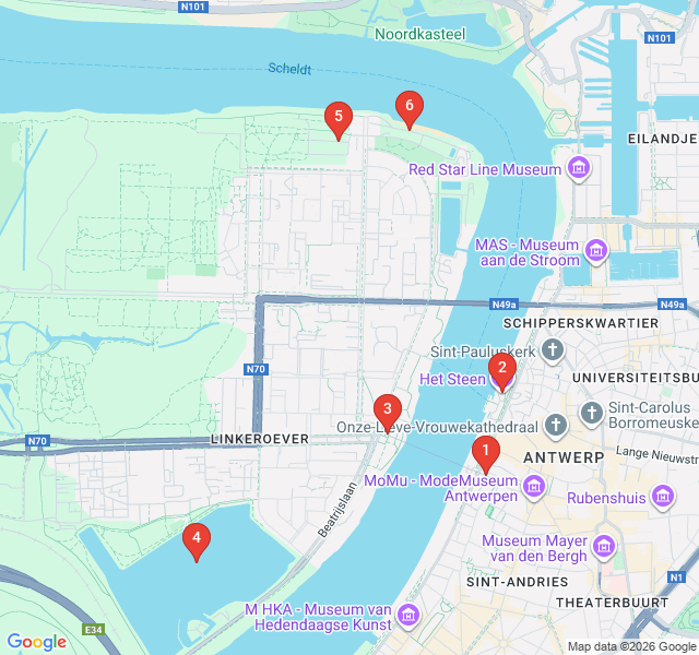 Route map for Scheldt Riverside: Tunnels and Panoramic Views
