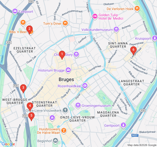 Route map for Beyond the Belfry: Modern Bruges and Urban Art