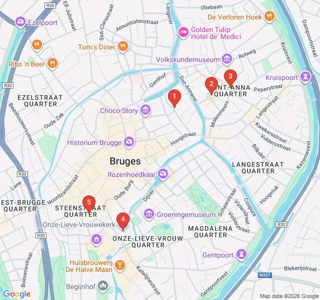 Route map for Saints and Spires: The Sacred Path of Bruges