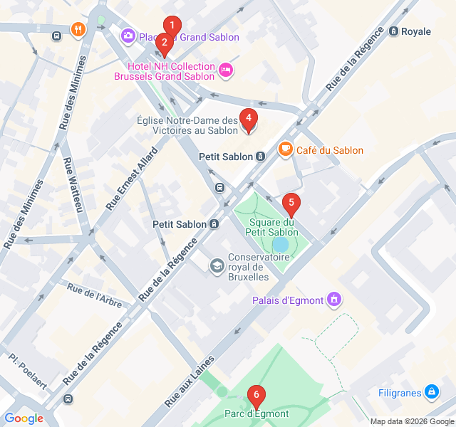 Route map for Chocolate and Antiques of the Sablon