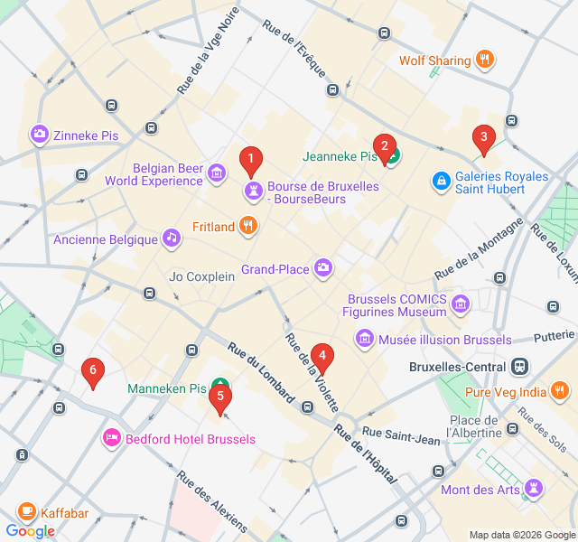 Route map for Historic Pubs and Belgian Brews