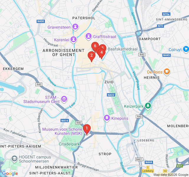 Route map for The Altarpiece Trail: Quest for the Mystic Lamb