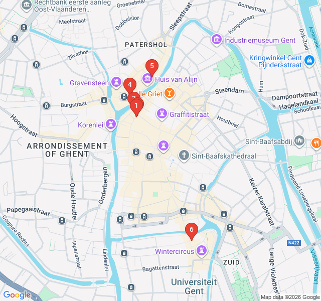 Route map for The Sweet Side of Ghent