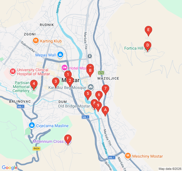 Route map for The Fortica Panorama Hike