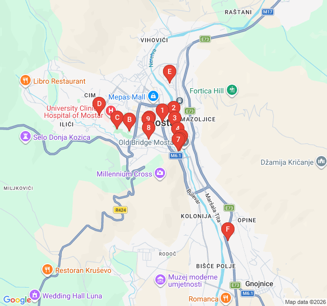 Route map for Radobolja Stream: The Green Secret Route