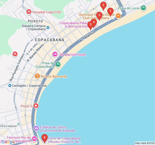 Route map for Art Deco Copacabana: Glamour by the Sea