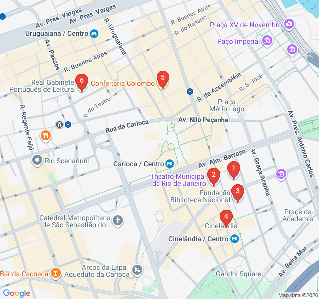 Route map for Belle Époque Glories: Rio's Golden Age