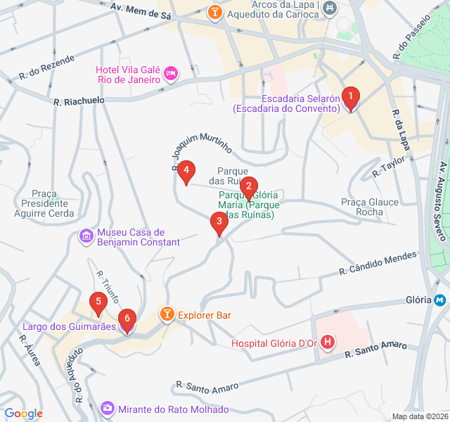Route map for Bohemian Santa Teresa: Trams and Treetops