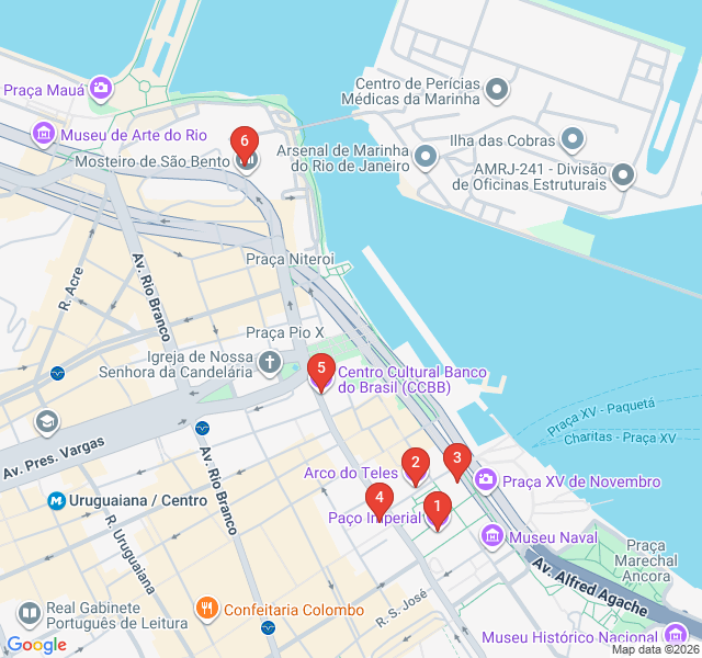 Route map for Imperial Rio: The Portuguese Court's Legacy