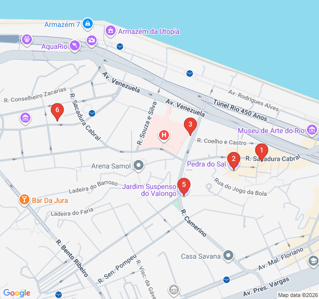 Route map for Little Africa: The Soul of Samba and Heritage