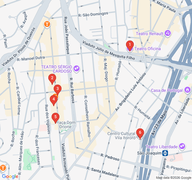 Route map for The Italian Soul of Bixiga