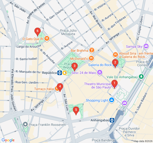 Route map for Brutalist Beats of República