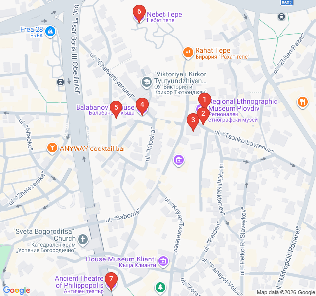 Route map for Echoes of Philippopolis: The Old Town Odyssey