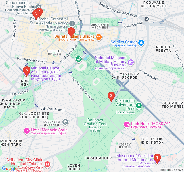 Route map for Red Stars and Brutalism: Sofia's Communist Legacy