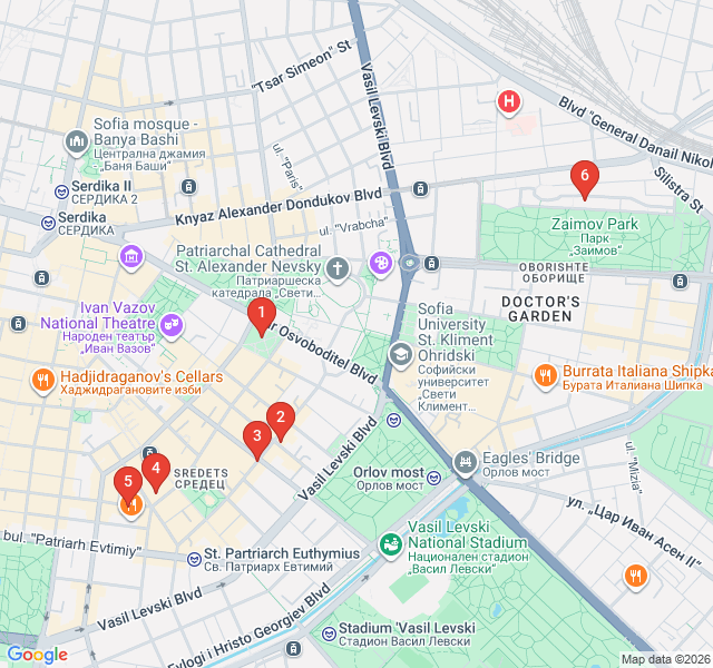 Route map for Speakeasies and Spritz: Sofia’s Social Scene