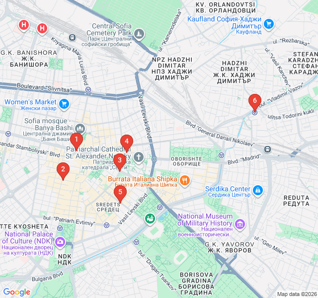 Route map for Urban Canvas: Sofia’s Street Art and Murals