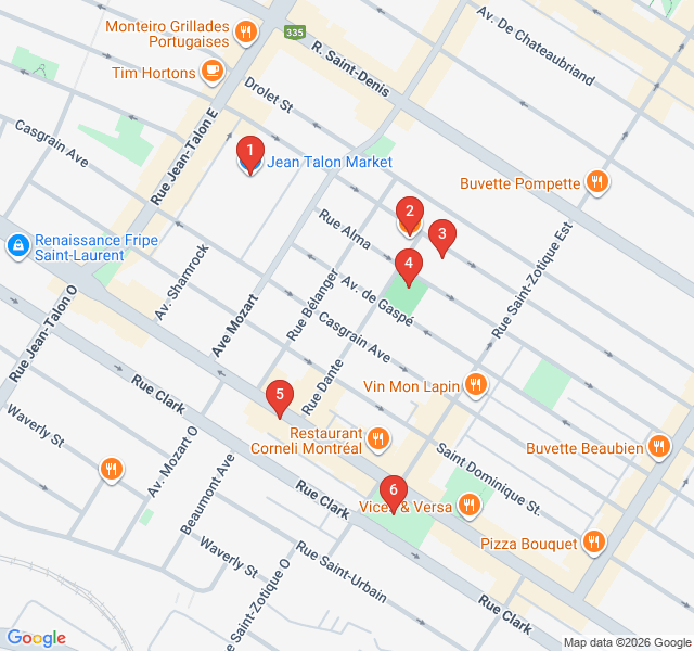 Route map for Little Italy and the Flavors of Jean-Talon