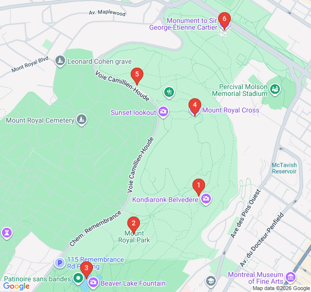 Route map for Summit Secrets: The Mount Royal Ascent