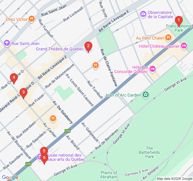 Route map for Gilded Age and Fine Arts: The Montcalm District