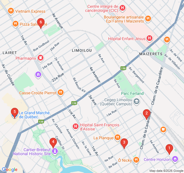 Route map for Industrial to Indie: The Limoilou Stroll