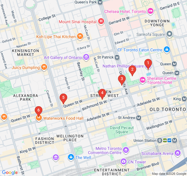 Route map for Urban Canvas: Queen West and Graffiti Alley