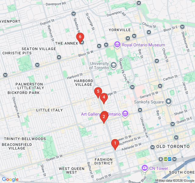 Route map for Spadina's Silk and Spice: Chinatown & Fashion District