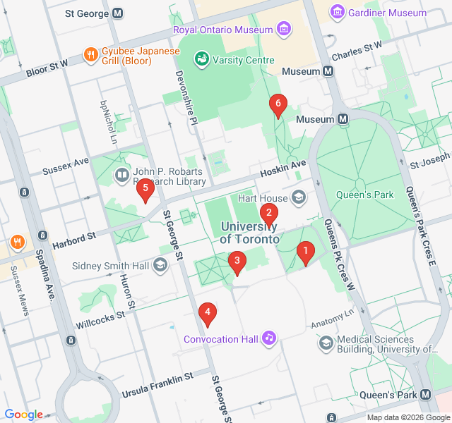 Route map for Academic Grandeur: University of Toronto St. George