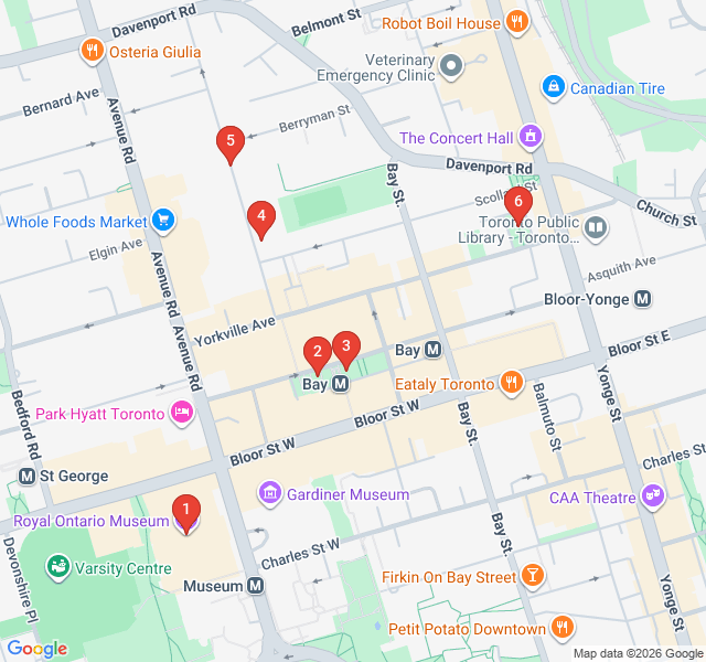 Route map for From Hippies to High-End: The Yorkville Evolution