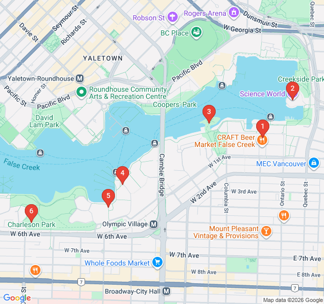 Route map for Expo 86 and the Future of False Creek