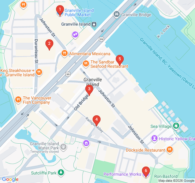 Route map for Artisans and Edibles of Granville Island