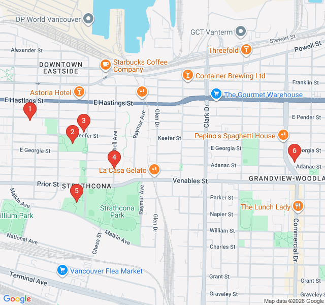 Route map for Hidden History in Strathcona