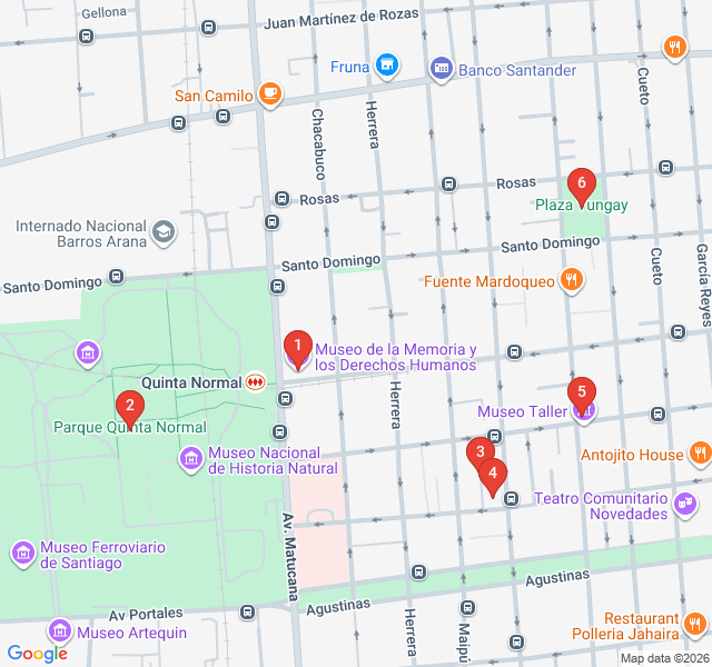 Route map for Heritage and Resistance in Barrio Yungay