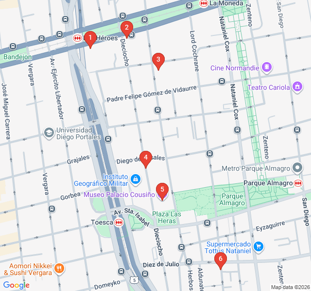 Route map for Palaces of the Belle Époque