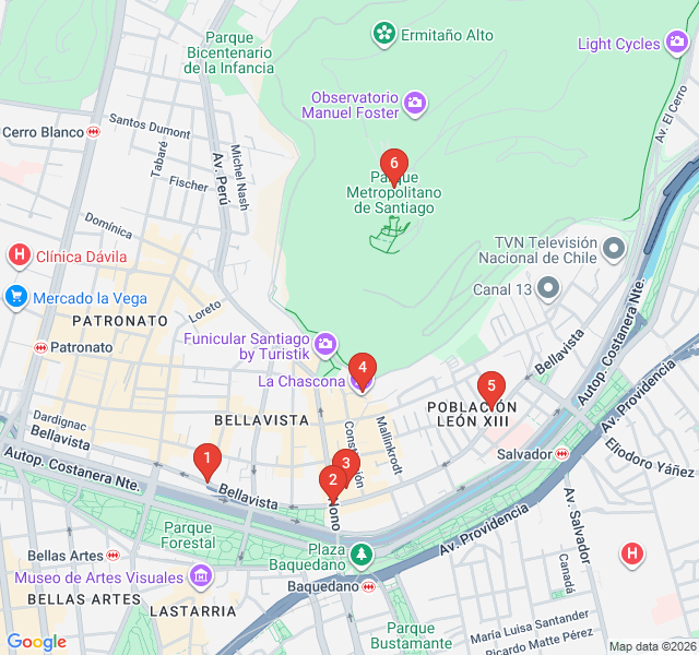 Route map for Street Art and Poetry in Bellavista